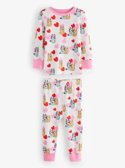 Nachtkleding En Pyjama's|Pyjama's*Next Roze - Bluey Knusse pyjama's met lange mouwen van 100% katoen, 2 verpakking (12mnd-8jr)