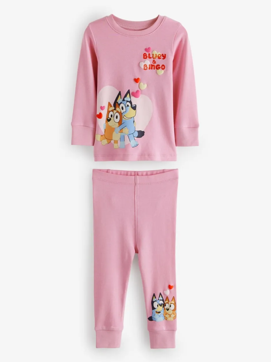 Nachtkleding En Pyjama's|Pyjama's*Next Roze - Bluey Knusse pyjama's met lange mouwen van 100% katoen, 2 verpakking (12mnd-8jr)