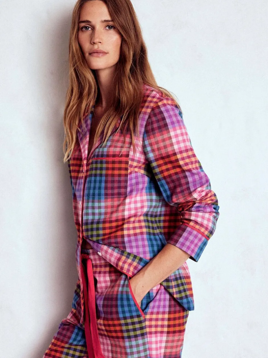 Pyjama's*Boden - pyjamahemd van geborsteld katoen Roze