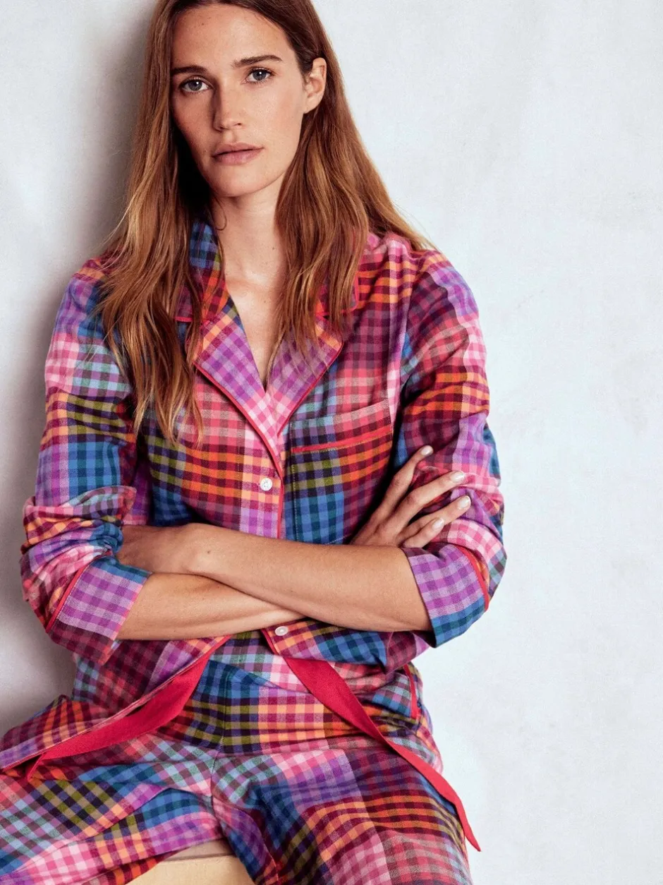 Pyjama's*Boden - pyjamahemd van geborsteld katoen Roze