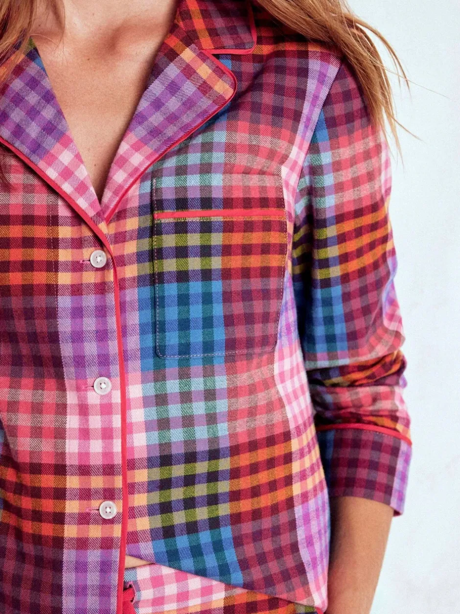 Pyjama's*Boden - pyjamahemd van geborsteld katoen Roze
