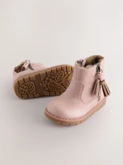 Boots*Next Roze - Chelsea enkellaarsjes met rits en kwastjes