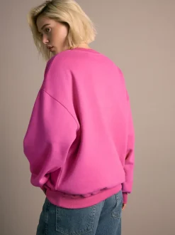 Hoody's En Sweatshirts|Next - Cotton Rich Fruit Art Graphic Longsleeve Crewneck Sweatshirt Roze