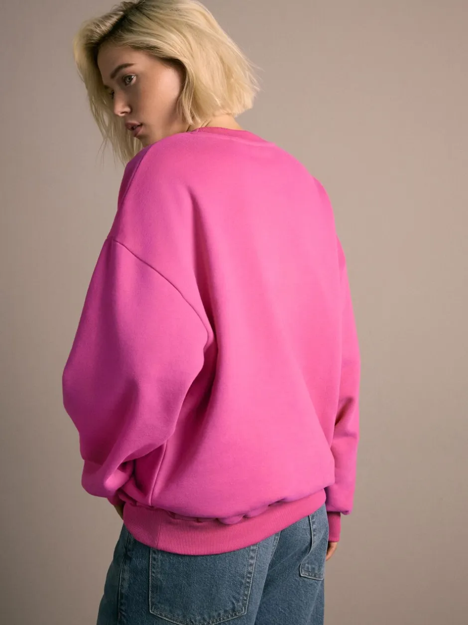 Hoody's En Sweatshirts|Next - Cotton Rich Fruit Art Graphic Longsleeve Crewneck Sweatshirt Roze
