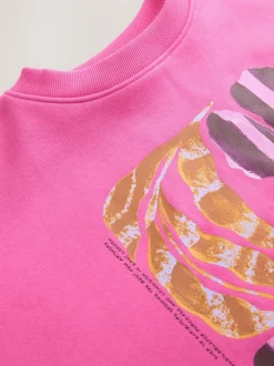 Hoody's En Sweatshirts|Next - Cotton Rich Fruit Art Graphic Longsleeve Crewneck Sweatshirt Roze