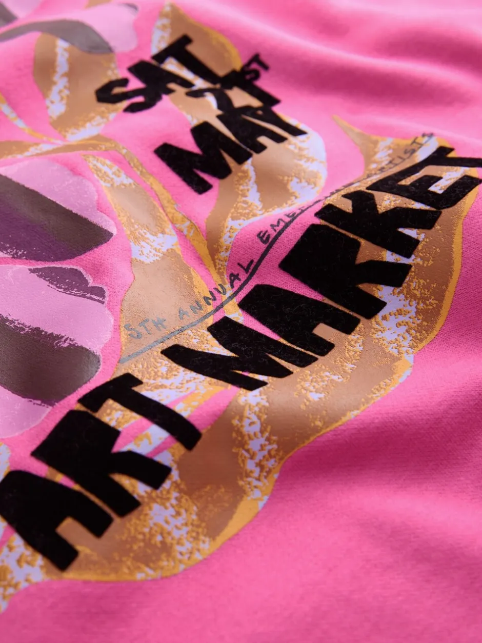 Hoody's En Sweatshirts|Next - Cotton Rich Fruit Art Graphic Longsleeve Crewneck Sweatshirt Roze
