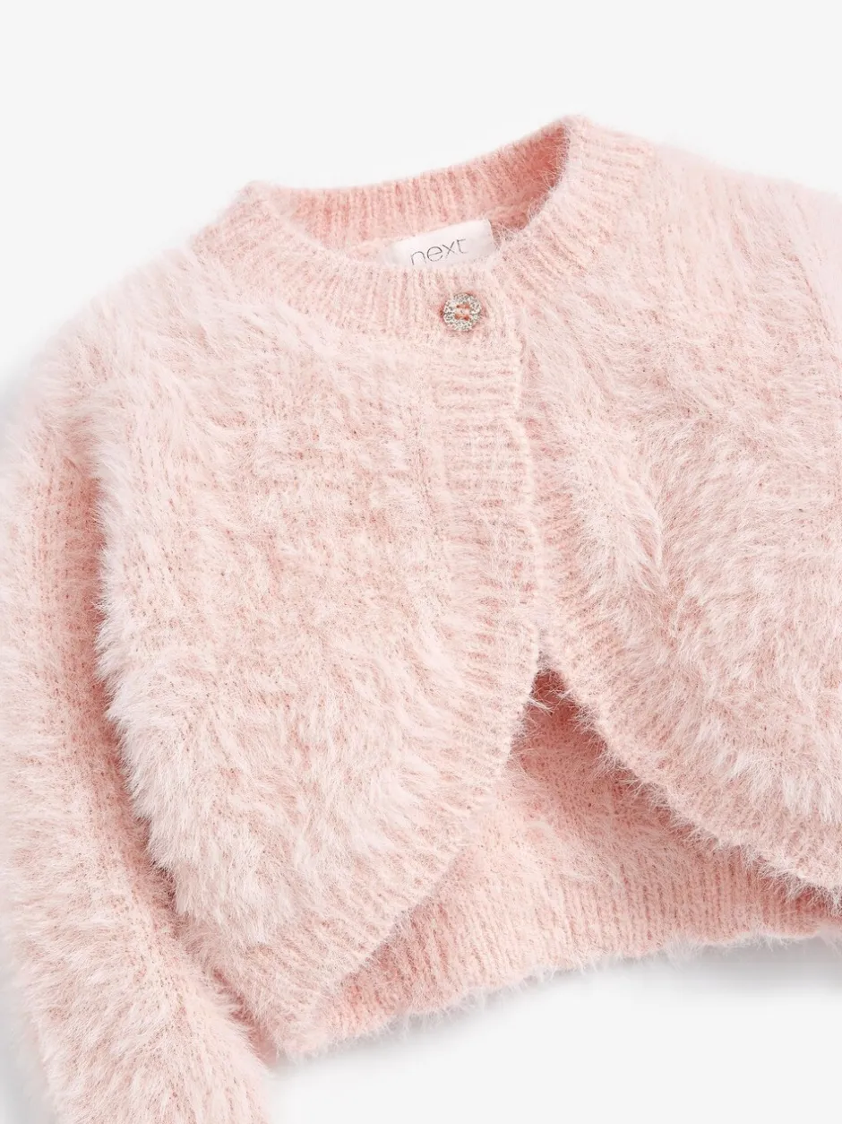 Gebreide Kleding|Next - Donzig vest met bolero (12 mnd- 16 jr) Roze