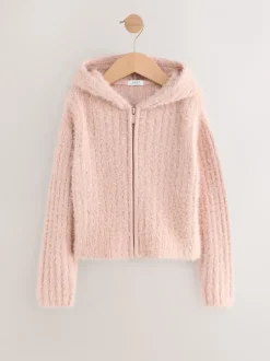 Sweaters En Hoody´S*Next - Donzige doorlopende rits hoodie (3-16jr) Roze