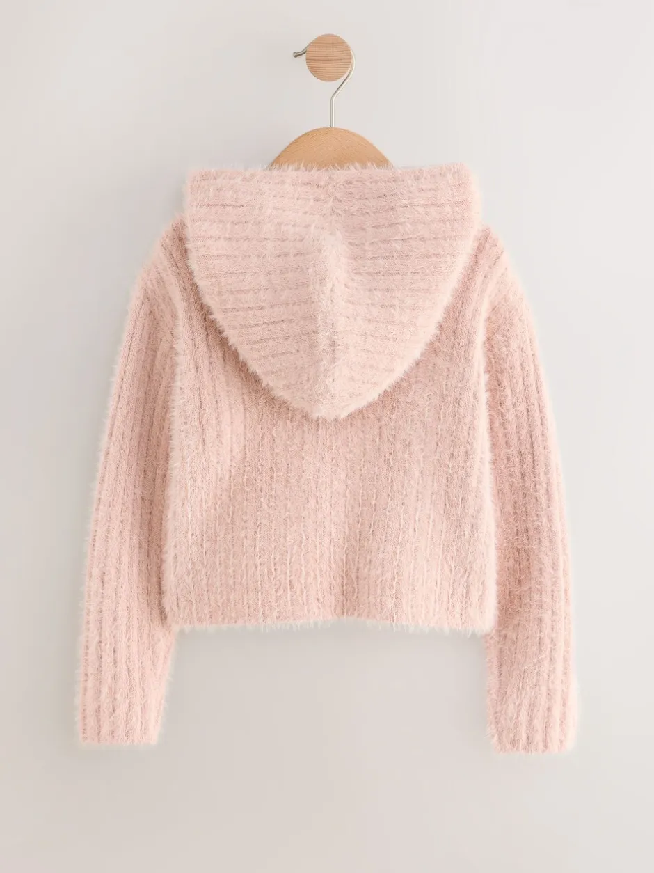 Sweaters En Hoody´S*Next - Donzige doorlopende rits hoodie (3-16jr) Roze