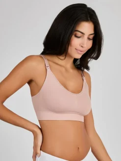 Beha's|Moederschap*Emma Jane - Emma-Jane Lace Trim Seamless Maternity & Nursing Bra Roze