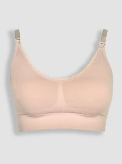 Beha's|Moederschap*Emma Jane - Emma-Jane Lace Trim Seamless Maternity & Nursing Bra Roze