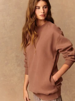 Loungewear|Hoody's En Sweatshirts*Next Roze - Essentials sweatshirt met relaxte pasvorm, lange snit en zakken