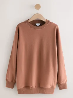 Loungewear|Hoody's En Sweatshirts*Next Roze - Essentials sweatshirt met relaxte pasvorm, lange snit en zakken