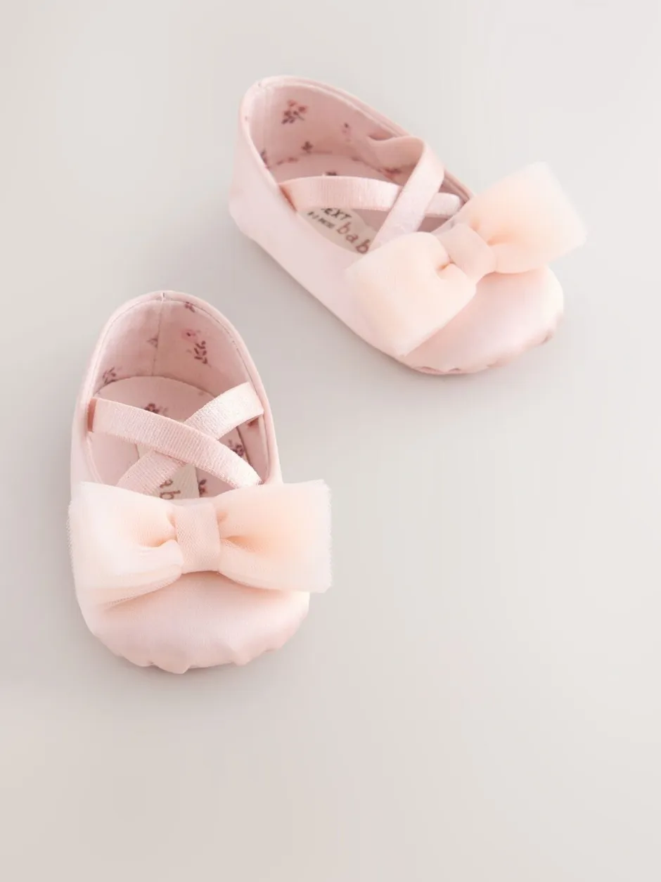 Gelegenheidskleding*Next - Feestelijke babyschoenen met strik (0-18mnd) Roze