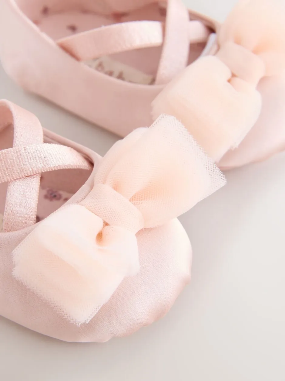 Gelegenheidskleding*Next - Feestelijke babyschoenen met strik (0-18mnd) Roze