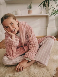 Kamerjassen|Next - Fleece Cord Dressing Gown (5-16yrs) Roze