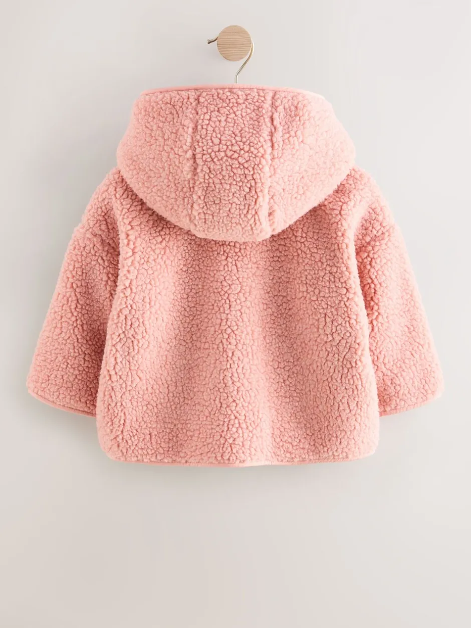Jassen En Jacks|Next - Fleece met drukknoopsluiting (3mnd-7jr) Roze