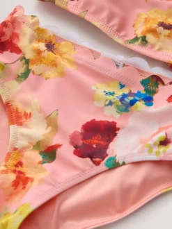 Badkleding*Next Roze - Floral Scallop Bikini (3-16yrs)