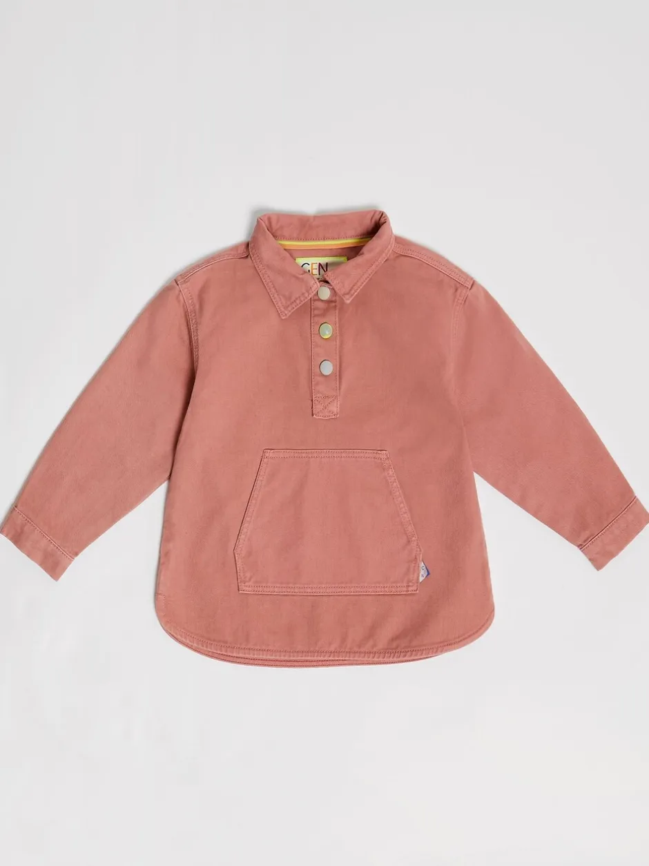 Overhemden En Blouses|GEN - Woven Popover Shirt Roze