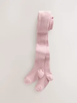Sokken En Panty's*Next Roze - Geribbelde maillot met hoog katoengehalte