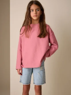 Tops|T-Shirts|Next - Getextureerde top met lange mouwen (3-16jr) Roze