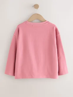 Tops|T-Shirts|Next - Getextureerde top met lange mouwen (3-16jr) Roze