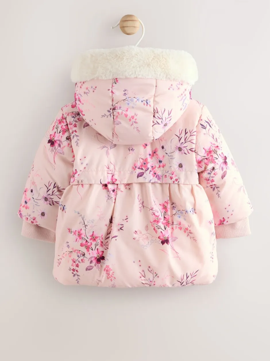 Jassen, Jacks En Kinderwagenpakjes|Jassen En Jacks*Next Roze - Gewatteerde babyjas met bloemen (0mnd-2jr)