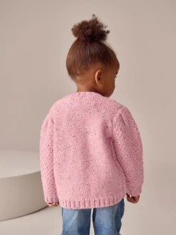 Gebreide Kleding|Next - Grofgebreid gebobbeld vest (3 mnd-10 jr) Roze