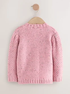Gebreide Kleding|Next - Grofgebreid gebobbeld vest (3 mnd-10 jr) Roze