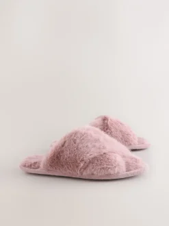 Pantoffels*Next - Instappantoffels van imitatiebont Roze