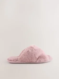 Pantoffels*Next - Instappantoffels van imitatiebont Roze