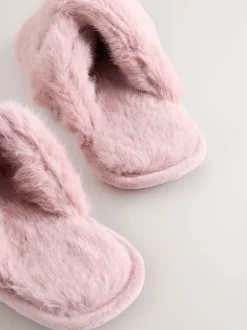 Pantoffels*Next - Instappantoffels van imitatiebont Roze