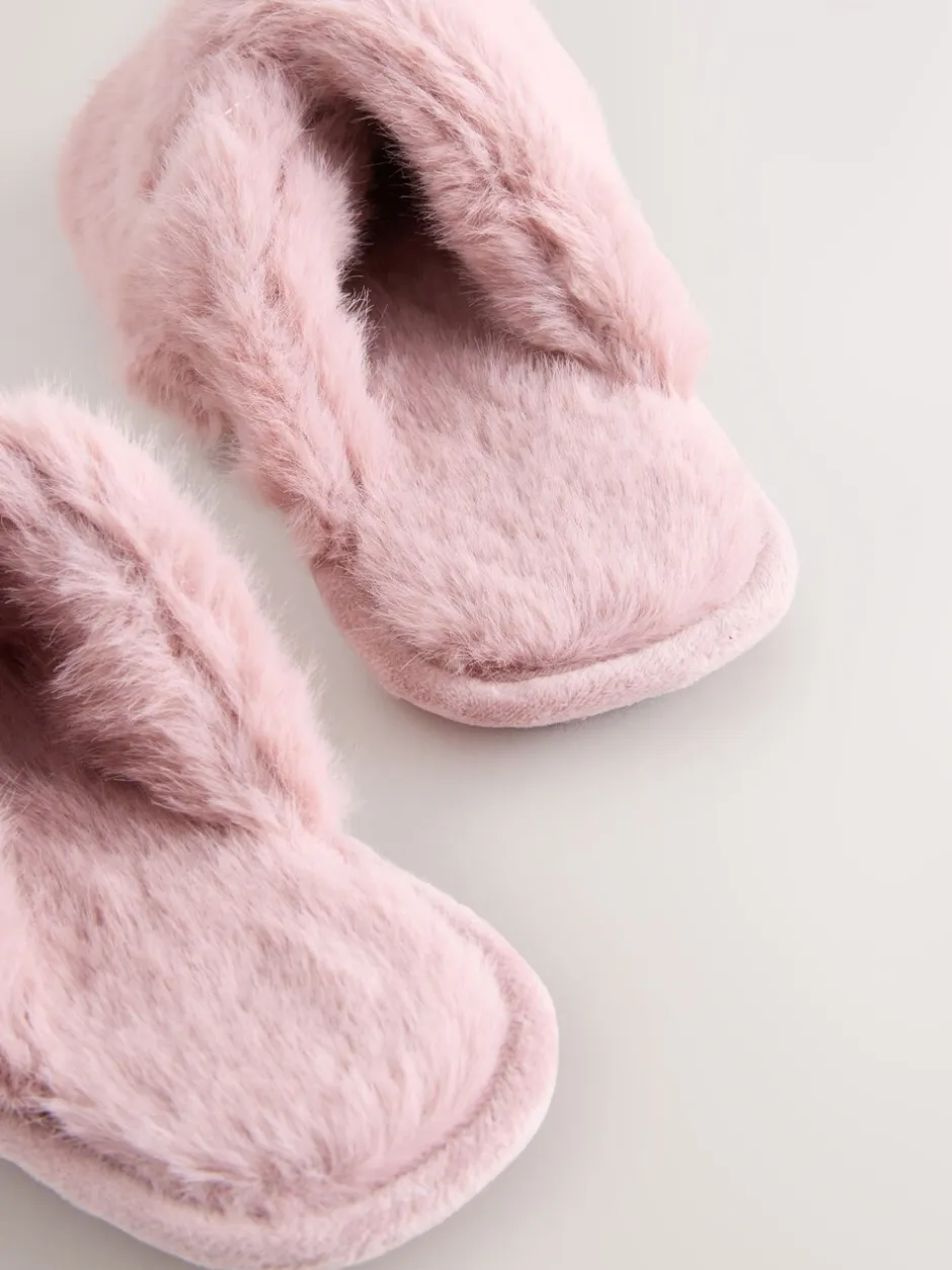 Pantoffels*Next - Instappantoffels van imitatiebont Roze