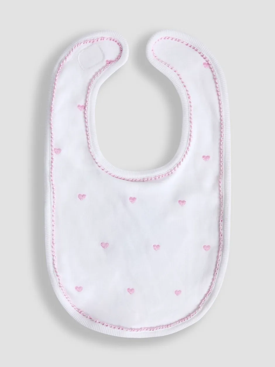 Slabbetjes|Jojo Maman Bébé - slabbetje met geborduurde eend Roze