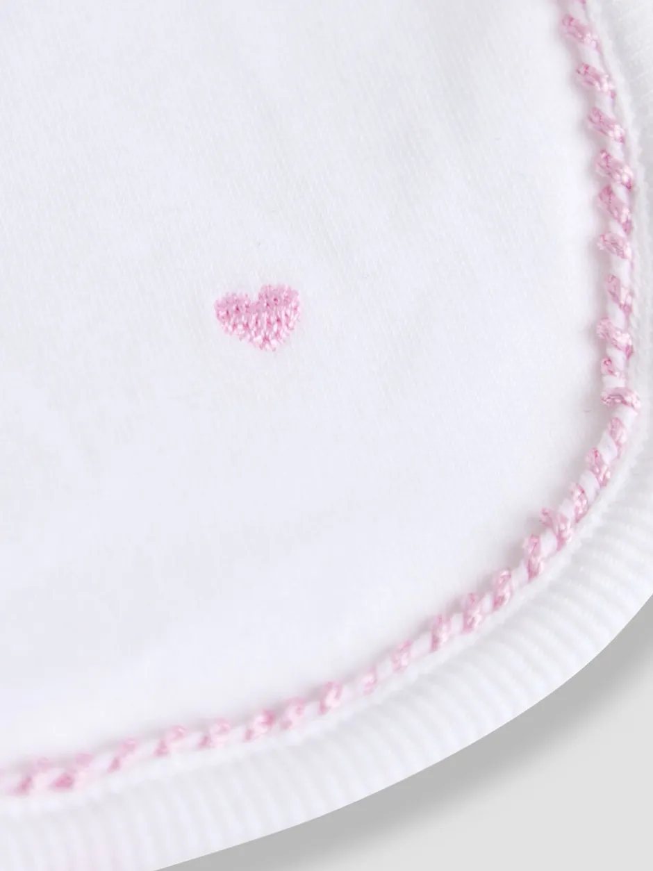 Slabbetjes|Jojo Maman Bébé - slabbetje met geborduurde eend Roze