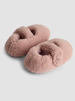 Pantoffels|Jojo Maman Bébé - Velvet Bow Ballet Pump Slippers Roze