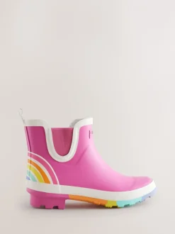 Laarzen|Boots|Little Bird by Jools Oliver - regenlaarzen met regenboog voor volwassenen Roze