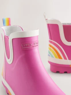Laarzen|Boots|Little Bird by Jools Oliver - regenlaarzen met regenboog voor volwassenen Roze