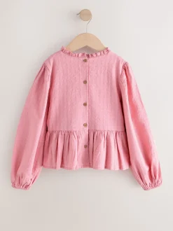 Overhemden En Blouses|Tops*Next - Long Sleeve Ruffle Blouse (3-16yrs) Roze