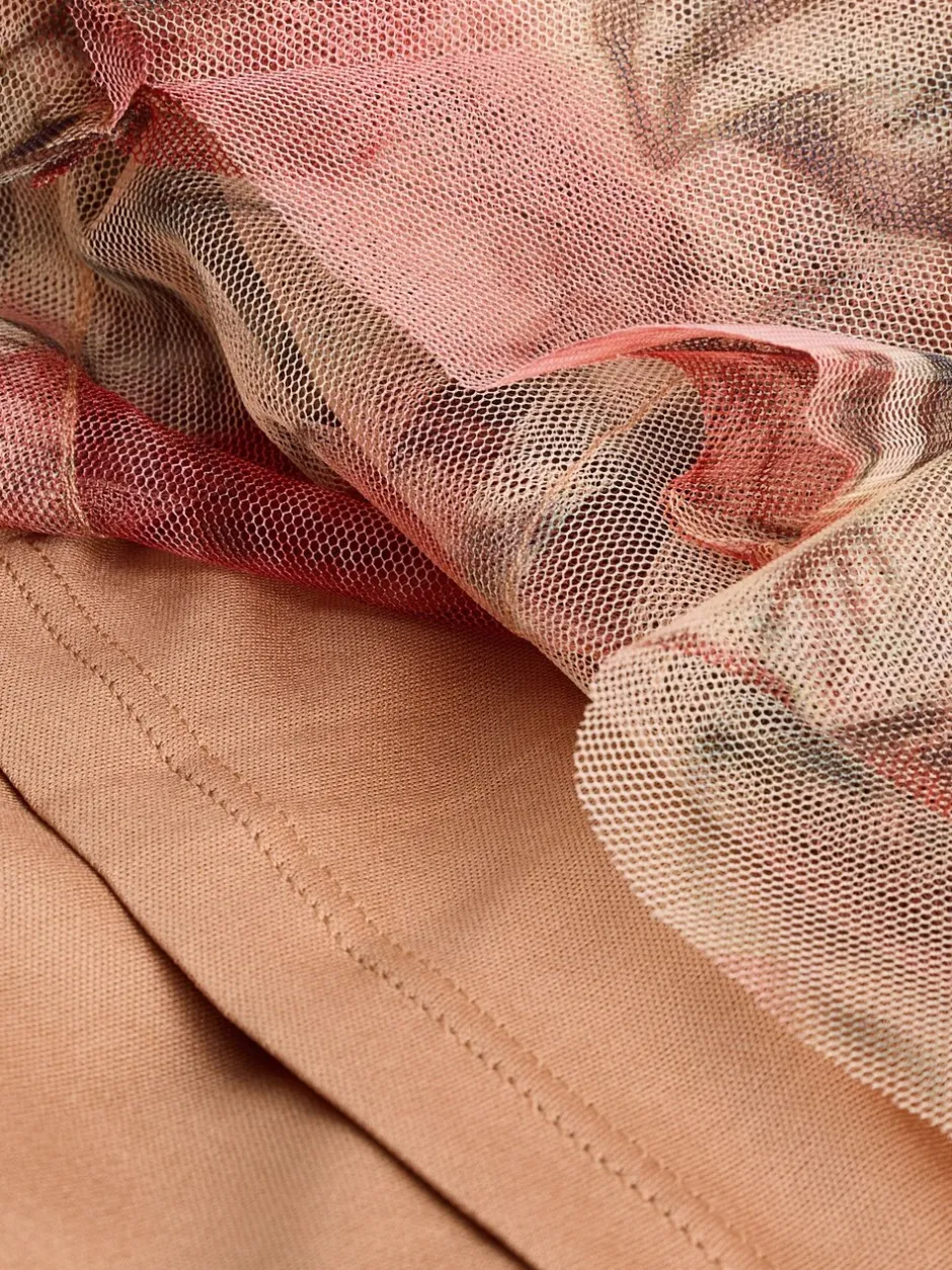 Rokken*Next Roze - Maxirok van mesh met ruches