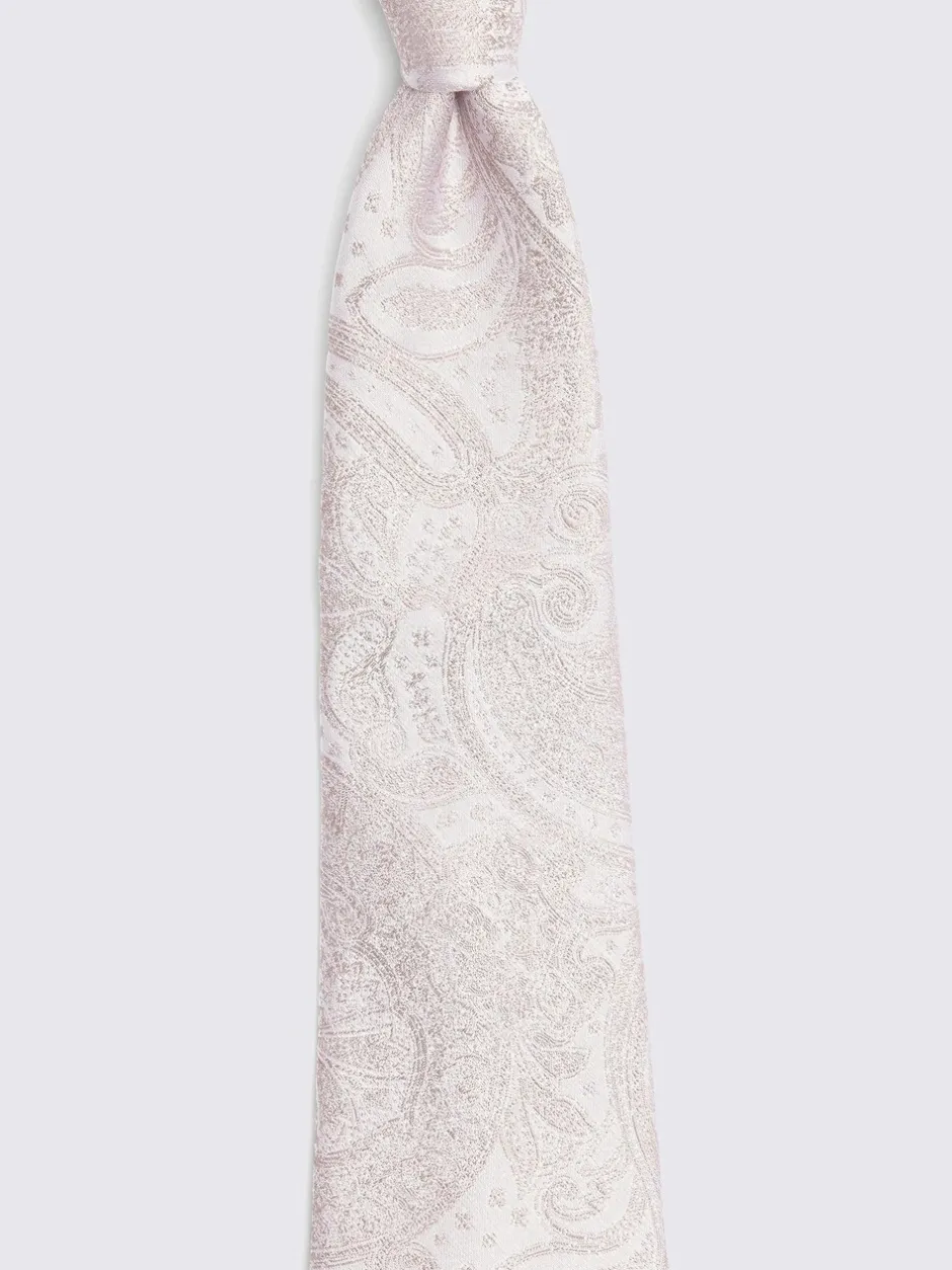 Stropdassen En Pochets|MOSS Roze - Bruiloft Paisley Stropdas