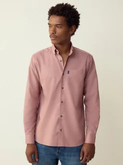 Shirts|Next Roze - Normale Pasvorm - Gemakkelijk te strijken Oxford overhemd met doorlopende knopen