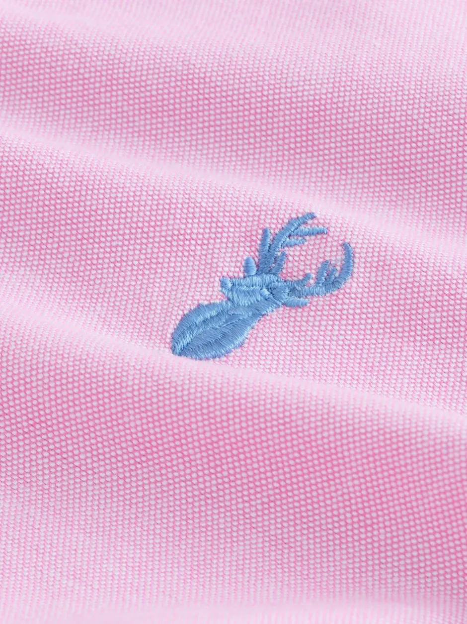 Formele Overhemden|Next Roze - Normale Pasvorm - Oxford-overhemd met korte mouwen