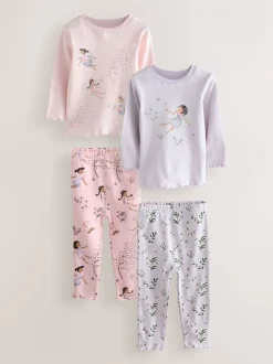 Multipacks|Nachtkleding En Pyjama's|Next Roze / paarse fee - Verpakking van 2 knusse pyjama's (9 mnd-12 jr)