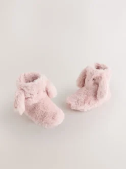 Pantoffels*Next Roze - Pantoffellaarzen van imitatiebont met konijntjes