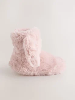 Pantoffels*Next Roze - Pantoffellaarzen van imitatiebont met konijntjes