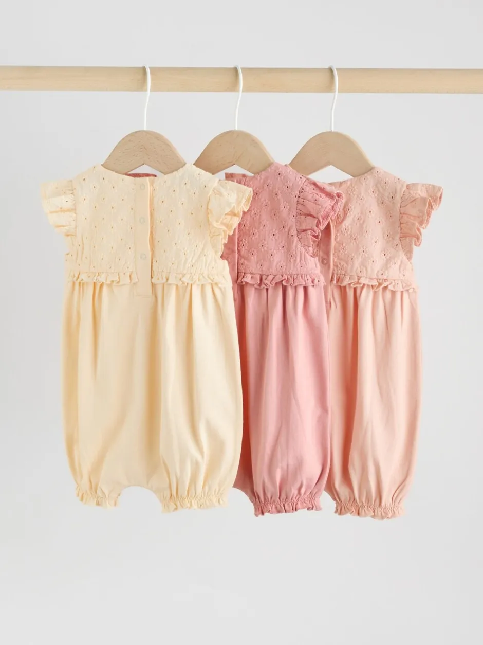 Rompertjes En Tuinbroeken*Next Roze - Print Baby Rompers 3 Pack