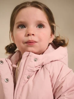 Jassen, Jacks En Kinderwagenpakjes|Jassen En Jacks*Next - Regenbestendige gewatteerde jas met imitatiebontvoering (3mnd-7jr) Roze