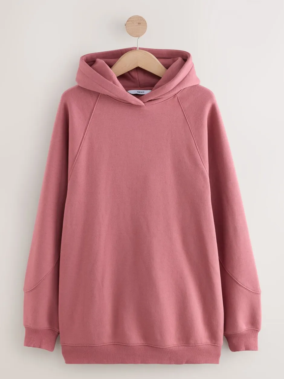 Hoody's En Sweatshirts*Next - Relaxte pasvorm zware lange hoodie Roze