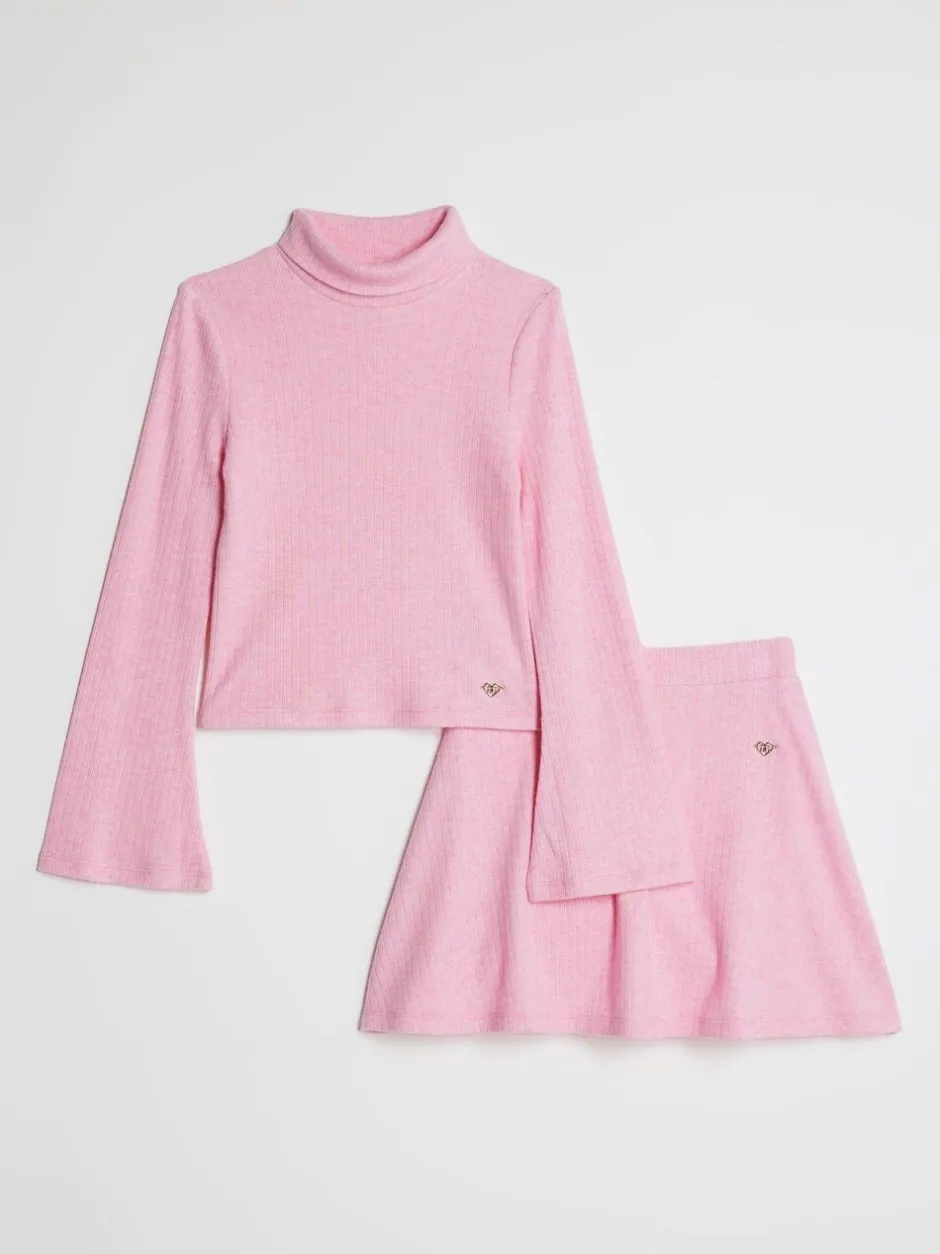 Shorts En Rokken|River Island - Girls Cosy Long Sleeve Top and Skort Set Roze